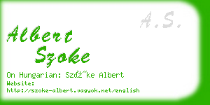 albert szoke business card